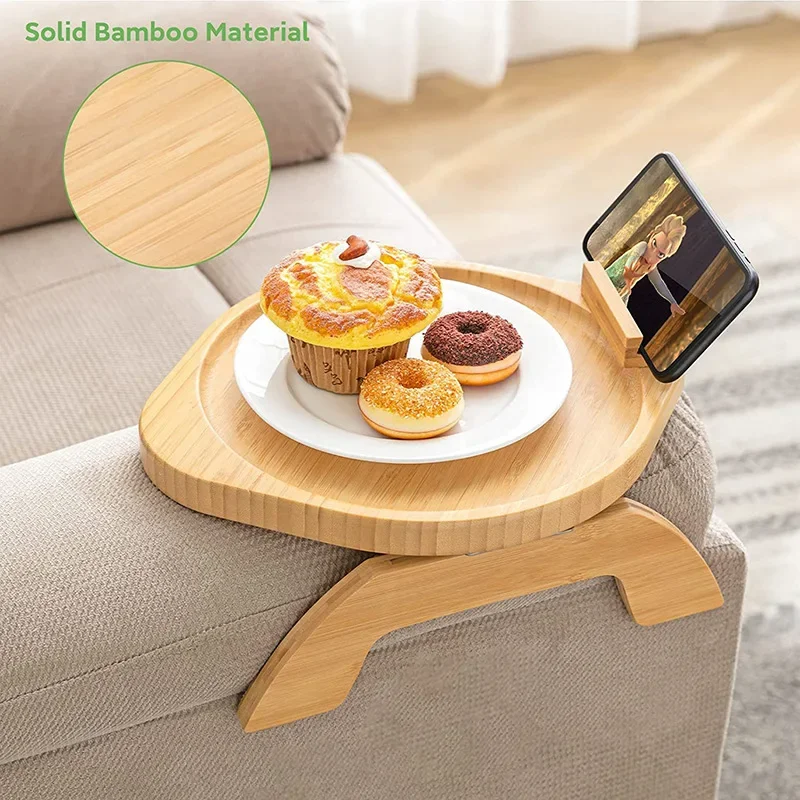 Sofa Armrest Tray Bamboo With Mobile Phone Holder Sofa Armrest Tray Bamboo With Mobile Phone Holder
