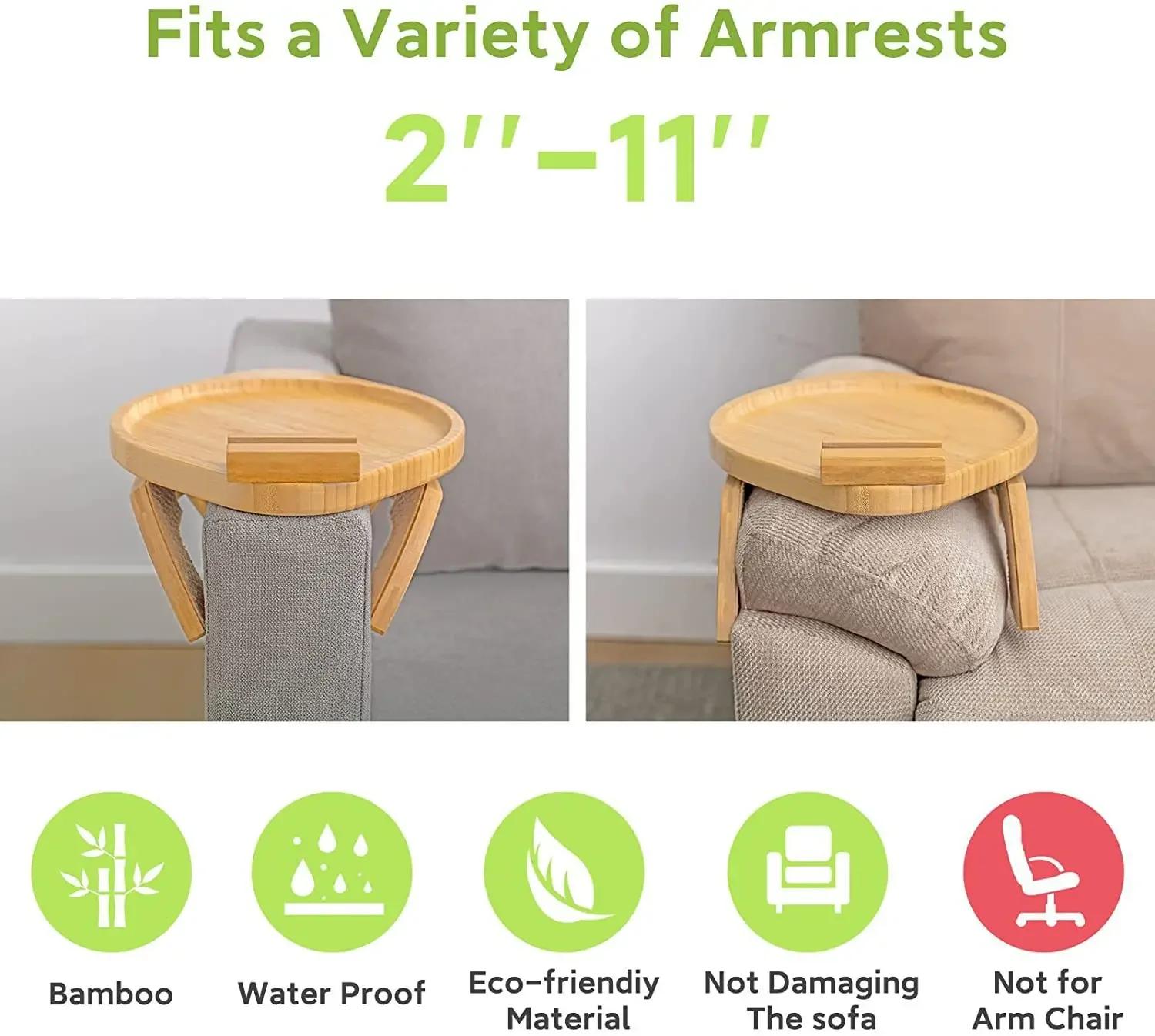 Sofa Armrest Tray Bamboo With Mobile Phone Holder Sofa Armrest Tray Bamboo With Mobile Phone Holder