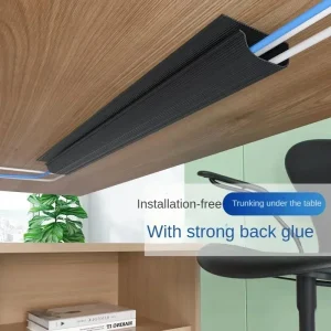 diy self adhesive under desk cable channel 