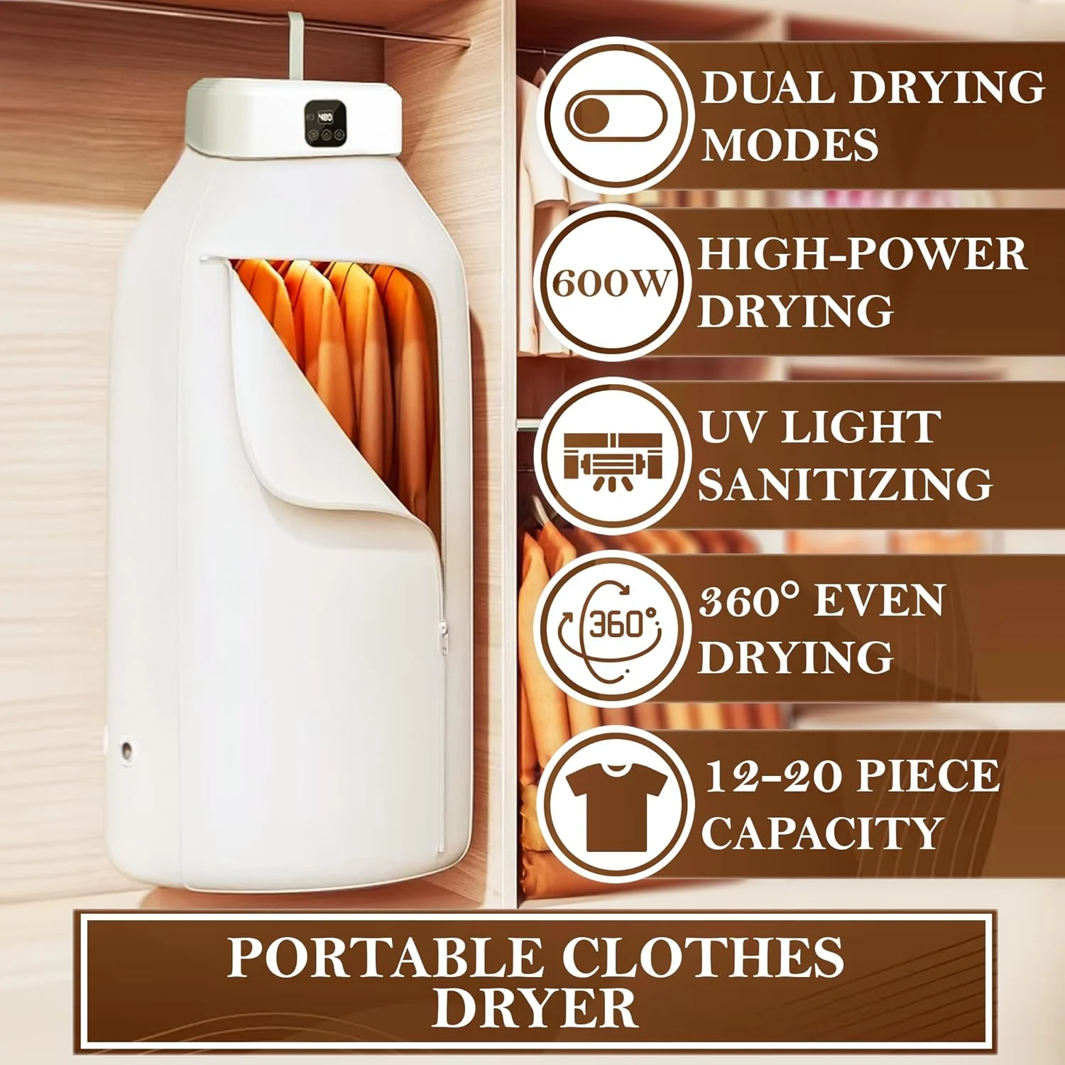 Smart Portable Home Clothes Folding Dryer small apartment small home