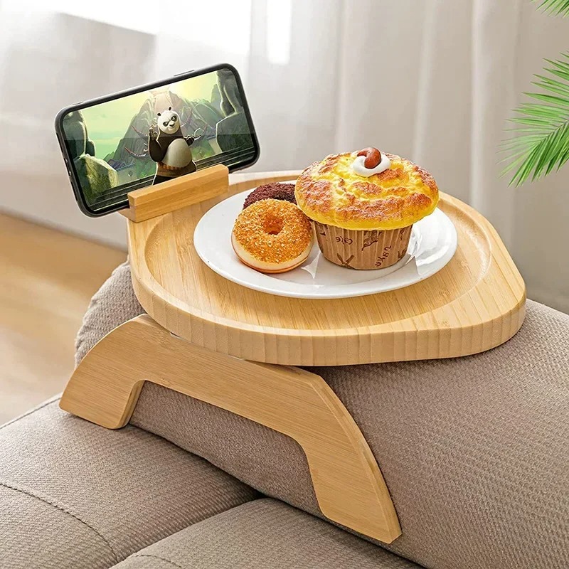 armrest tray with mobile phone holder
