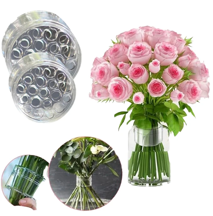 spiral flower stem stand with built-in spiral
