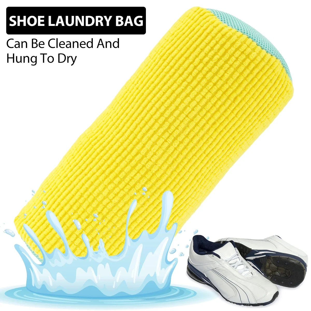 sneaker laundry bag with fibres