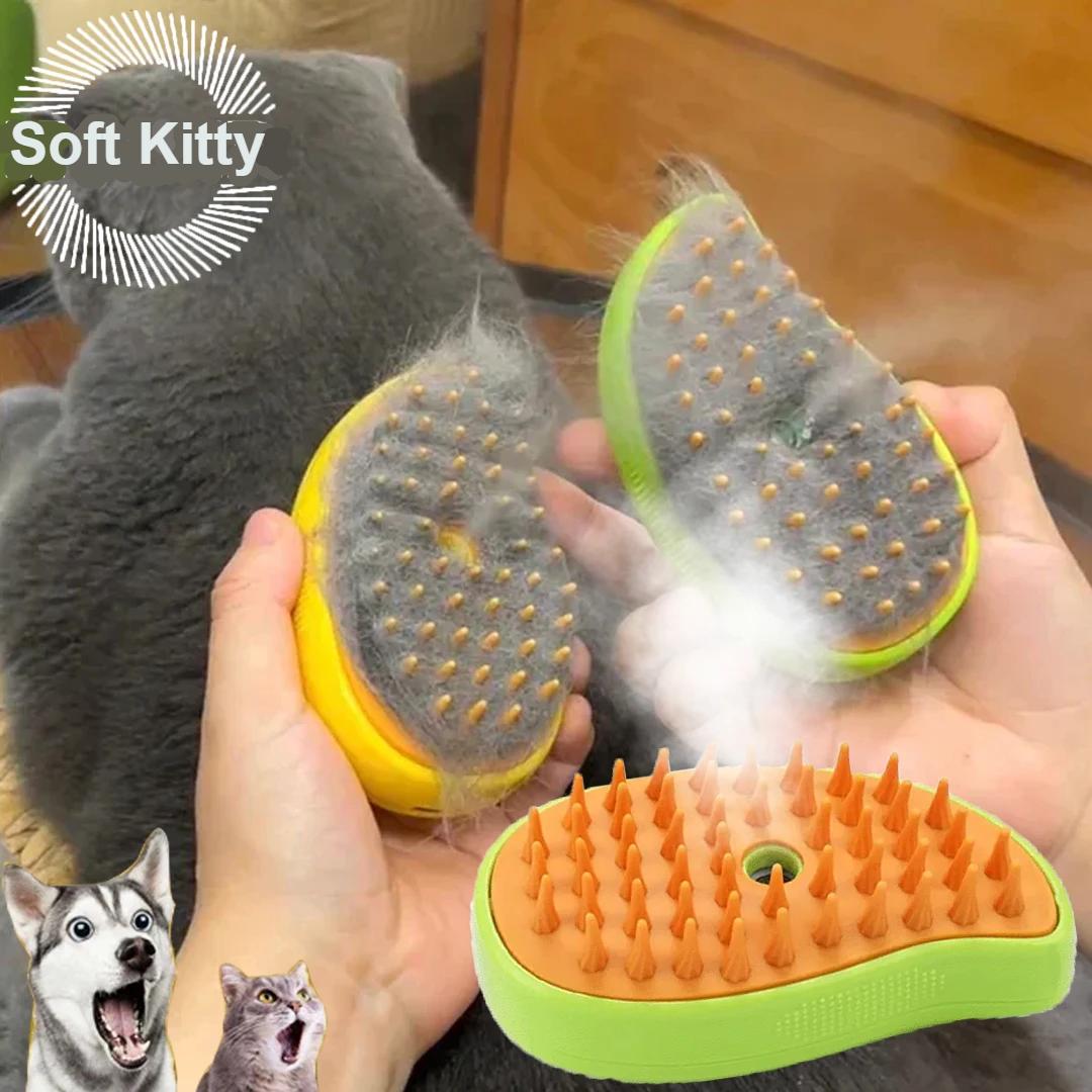 Steaming cat brush